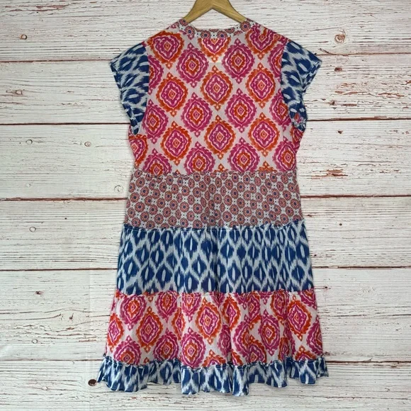 Lula Life Brooklyn Multicolor Tiered Dress Sz M - Picture 12 of 14